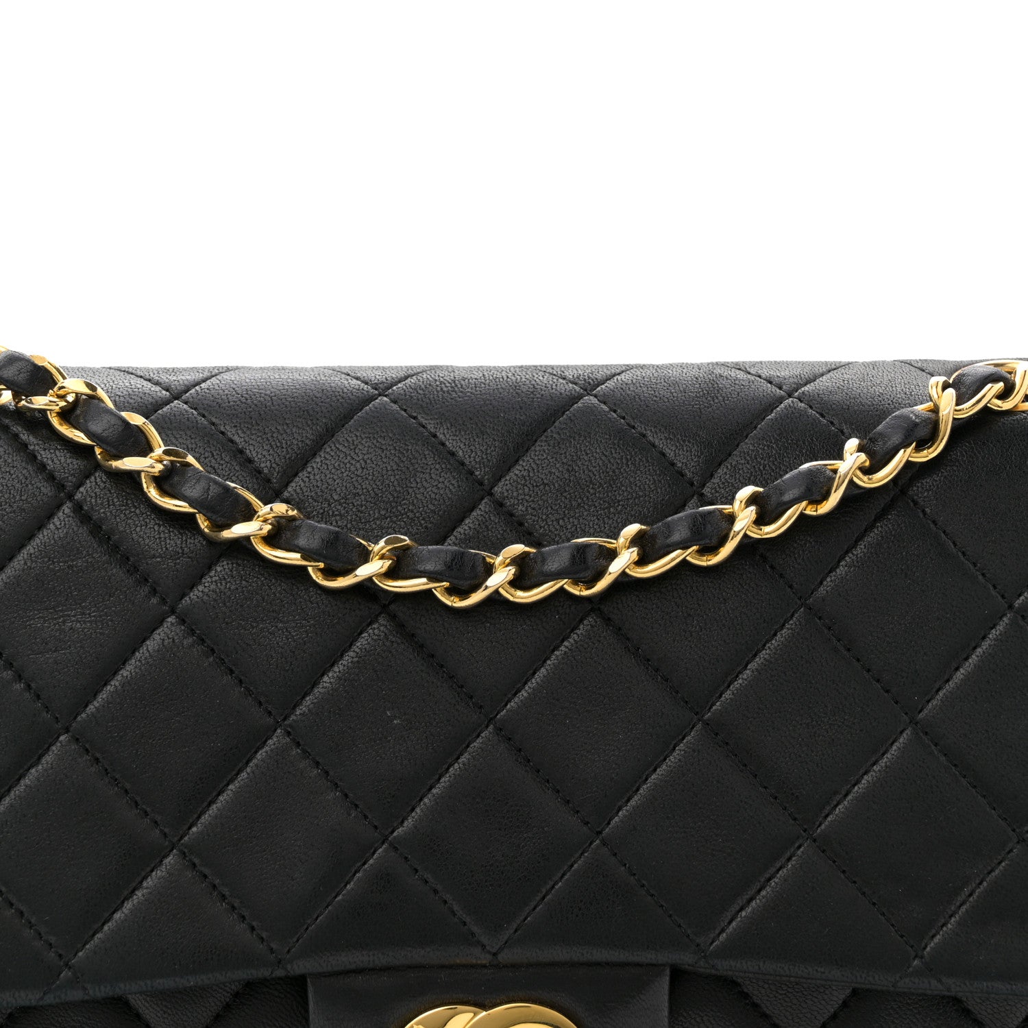 Chanel Lambskin Quilted Medium Double Flap Black