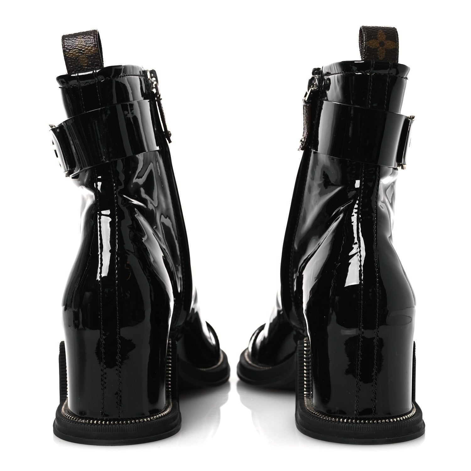 Louis Vuitton Patent Calfskin Moonlight Boots 38 Black