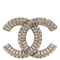 Baguette Crystal CC Brooch Silver
