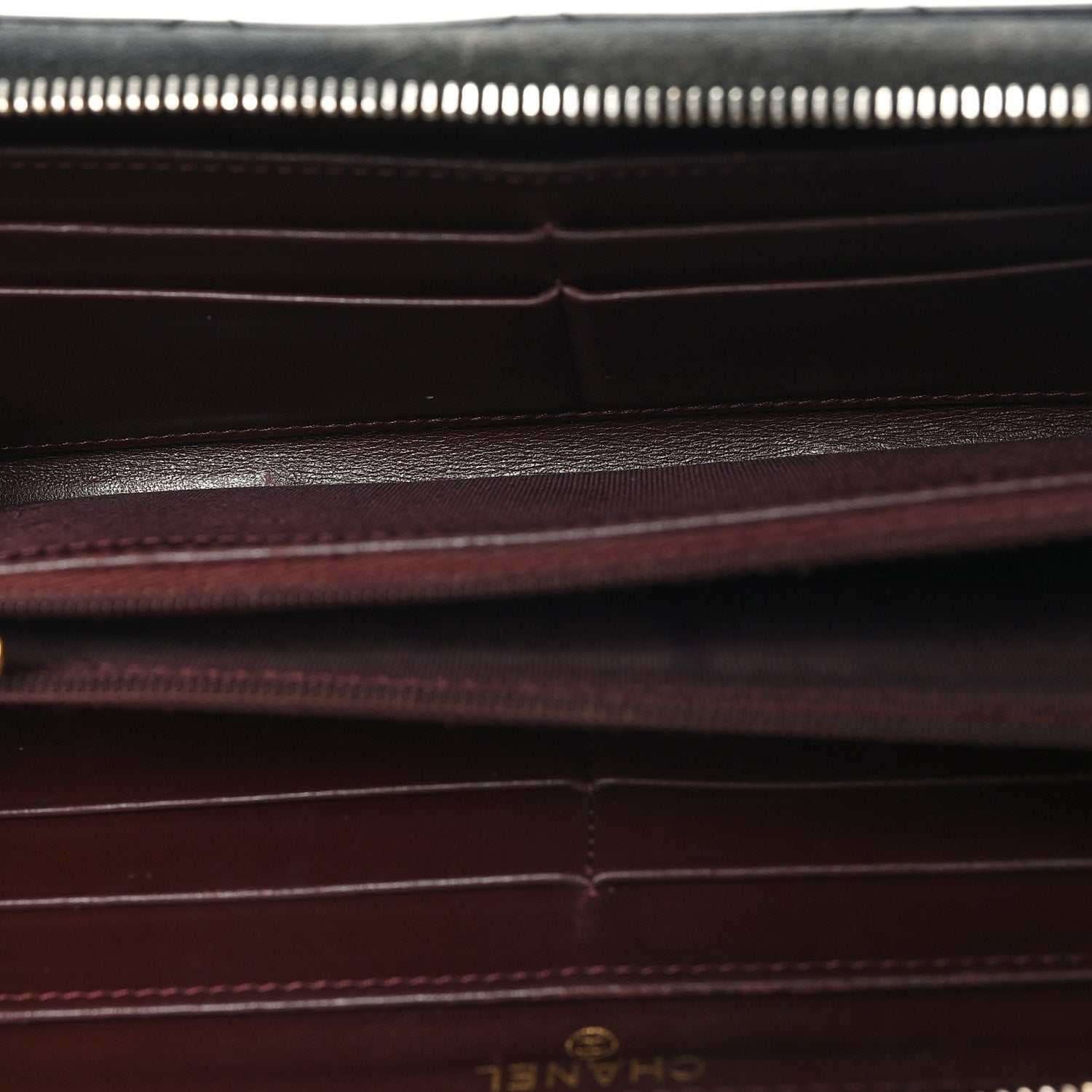 Caviar Quilted Large Gusset Zip Around Wallet Black