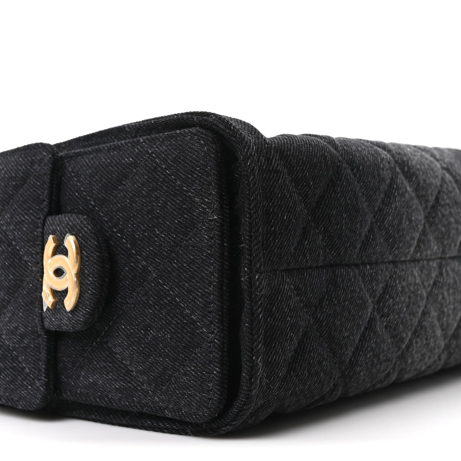 Chanel Washed Denim Quilted Mini Chanel 25 Handbag Black