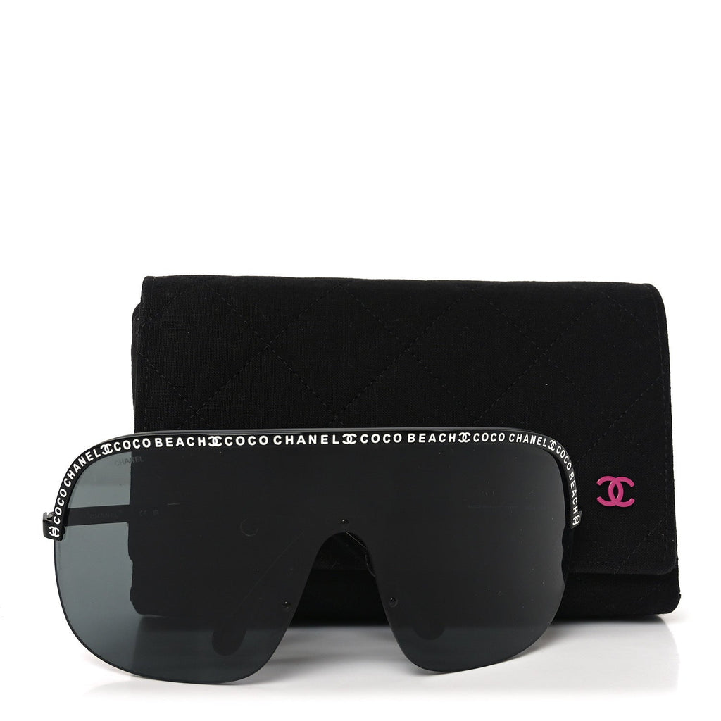 Chanel Shield Coco Beach Sunglasses L2614 Black