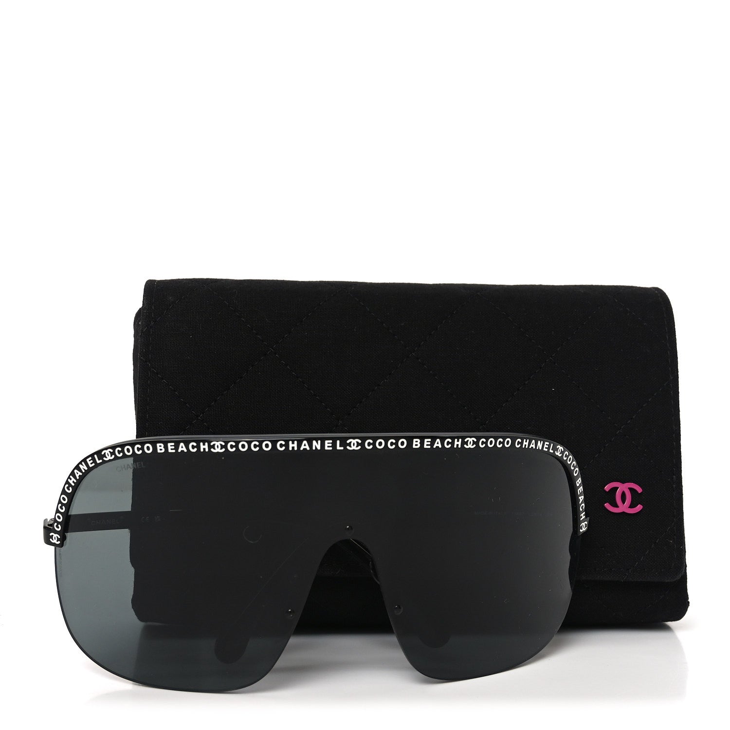 Chanel Shield Coco Beach Sunglasses L2614 Black