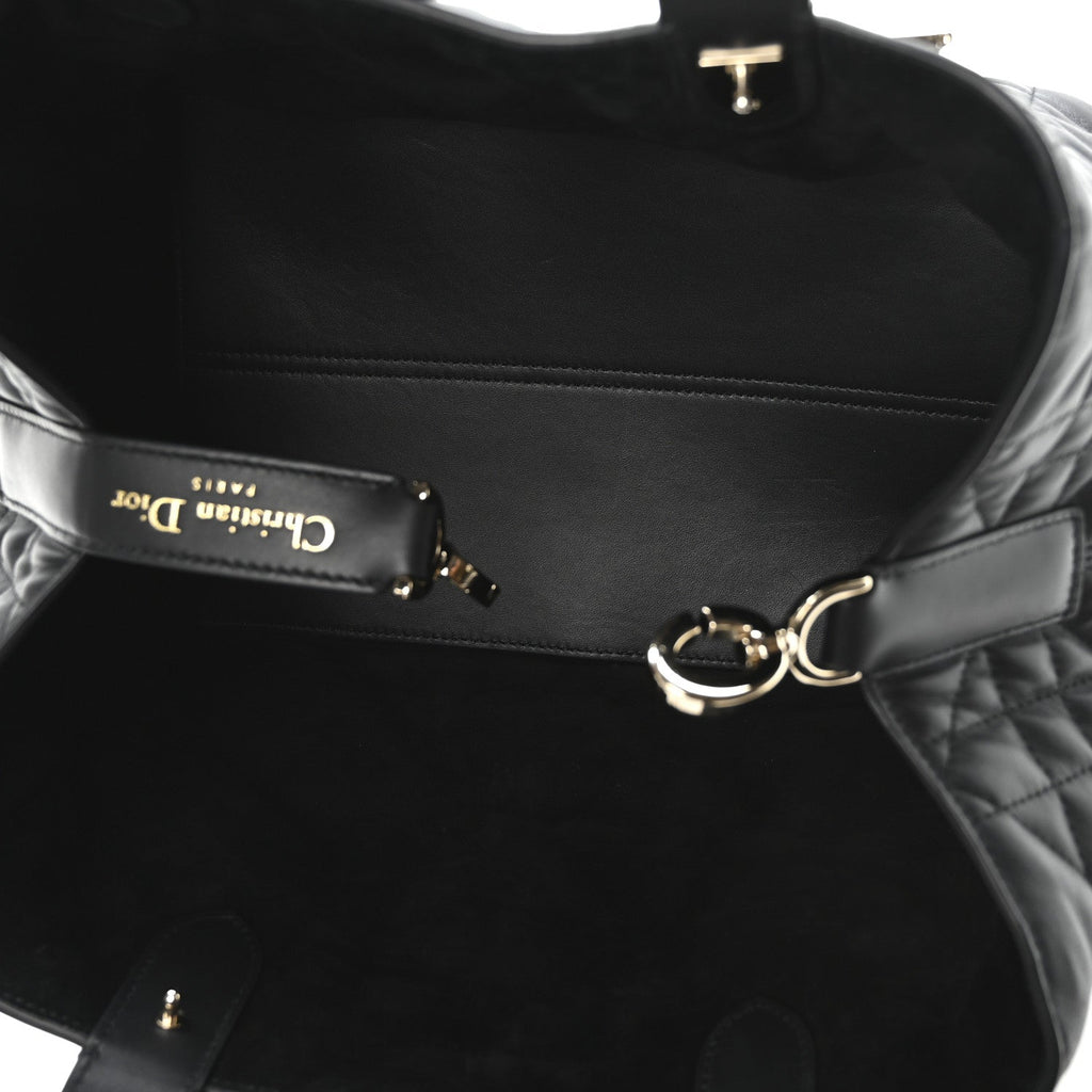 Christian Dior Calfskin Macrocannage Medium Toujours Black