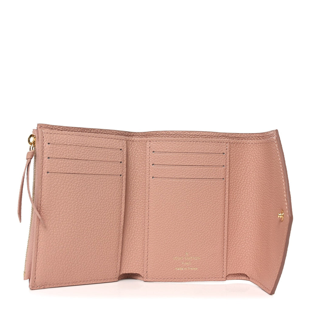 Louis Vuitton Empreinte Monogram Giant Victorine Wallet Rose Trianon Creme