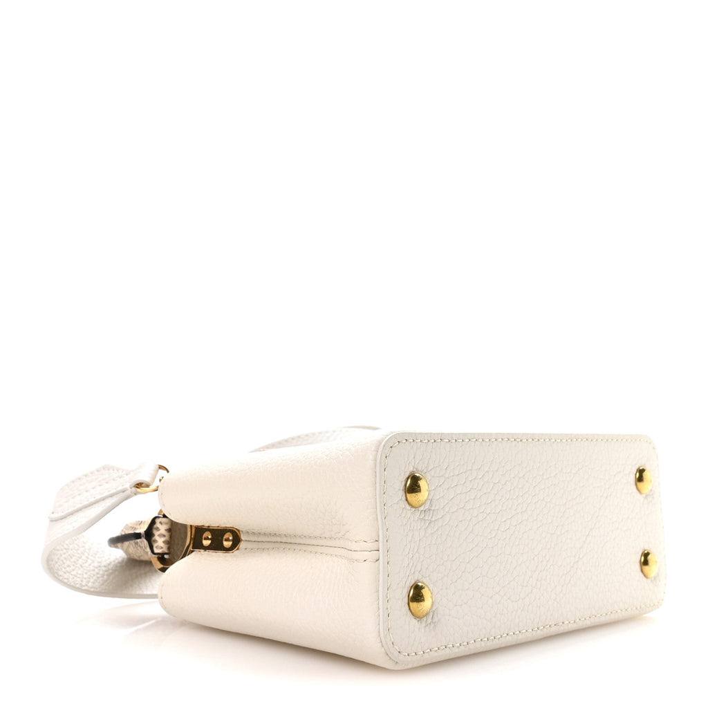 Louis Vuitton Taurillon Ayers Capucines Mini White Snow White