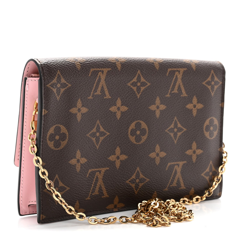 Louis Vuitton Monogram Flore Chain Wallet Rose Ballerine