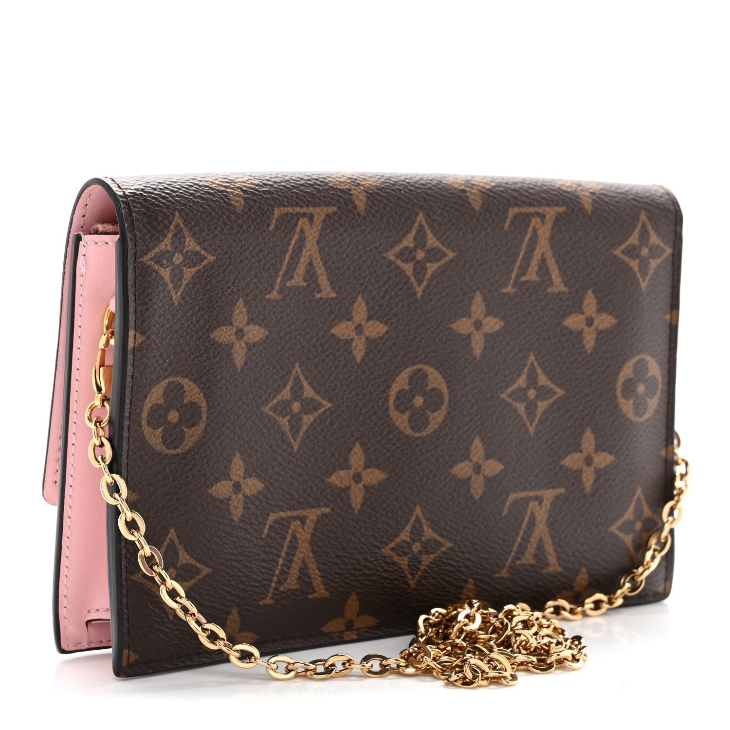 Louis Vuitton Monogram Flore Chain Wallet Rose Ballerine