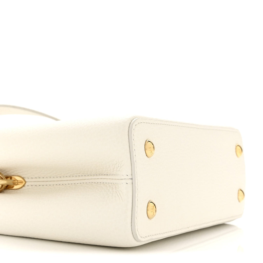 Louis Vuitton Taurillon Small Chain My Capucines Snow