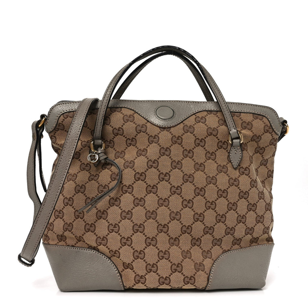 Gucci Monogram Medium Bree Foldover Tote Beige