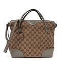 Gucci Monogram Medium Bree Foldover Tote Beige
