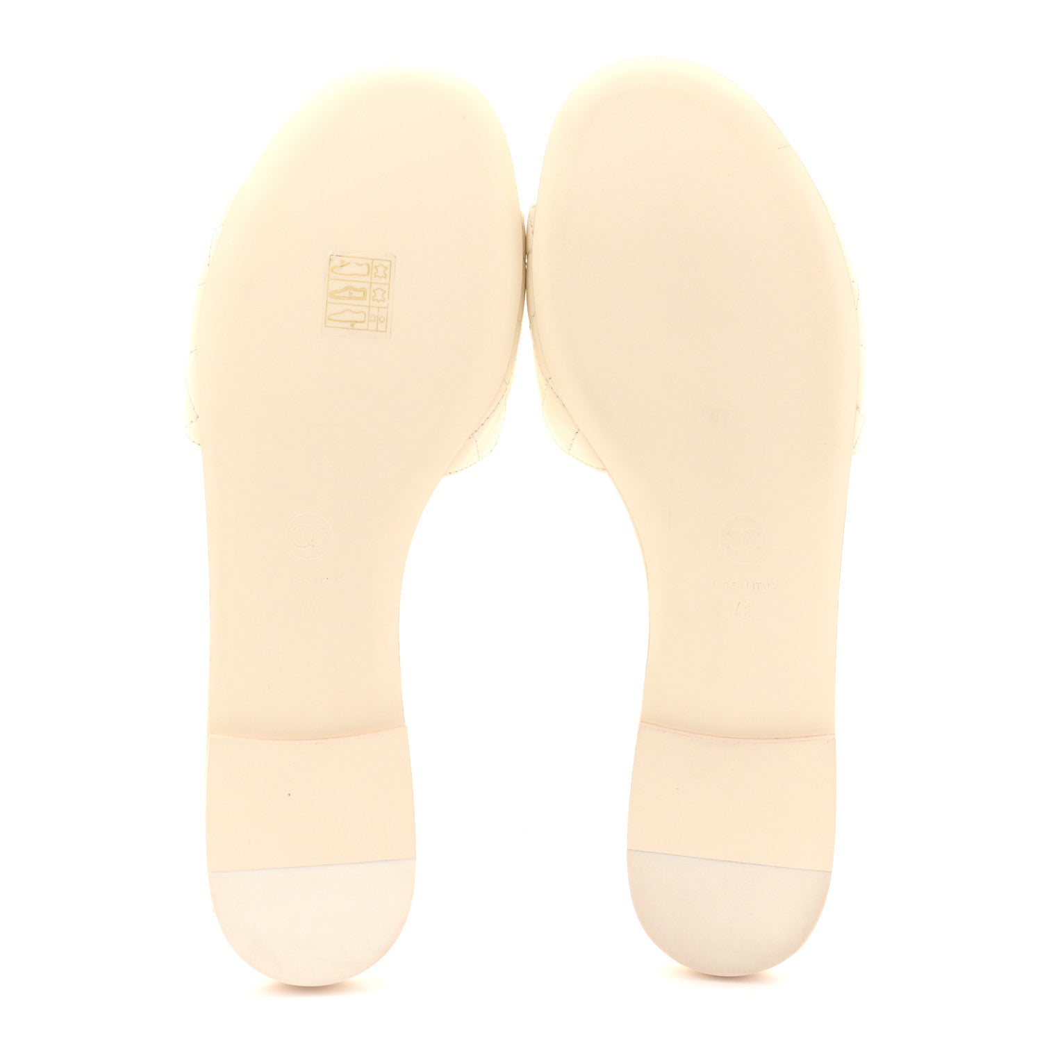 Lambskin Quilted CC Turnlock Sandals 41 Ivory