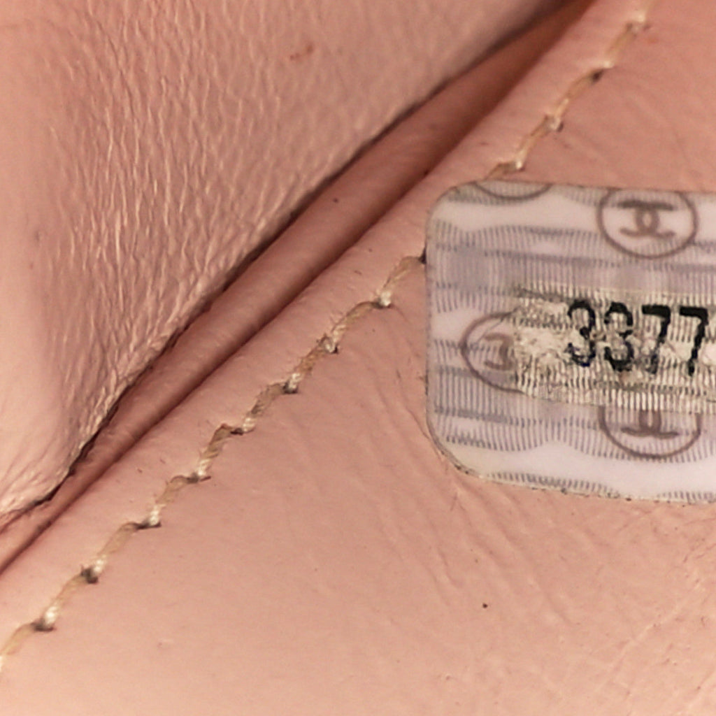 Chanel Patent Quilted CC Barbie Heart Vanity Case Beige
