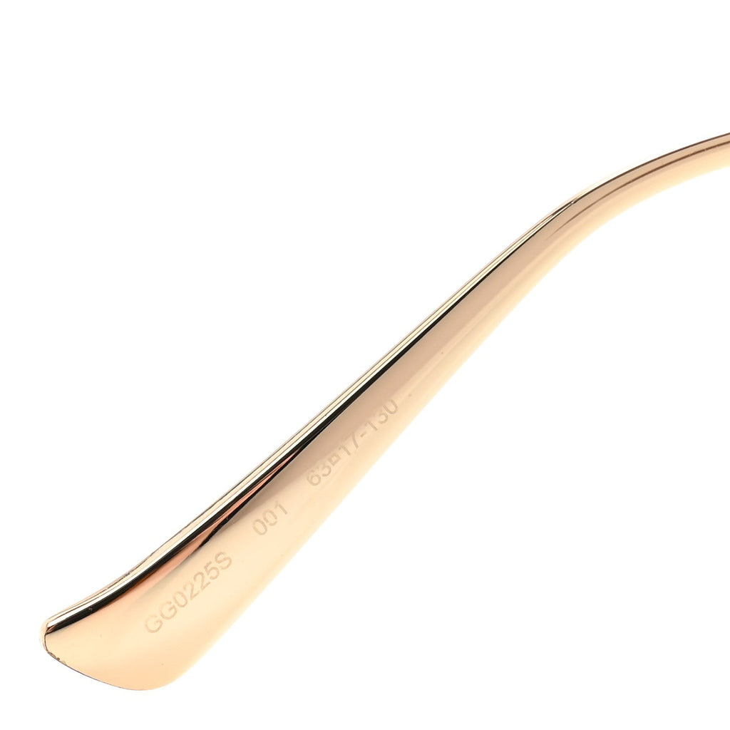 Gucci Metal Oversized Round Frame GG0225S Sunglasses Gold