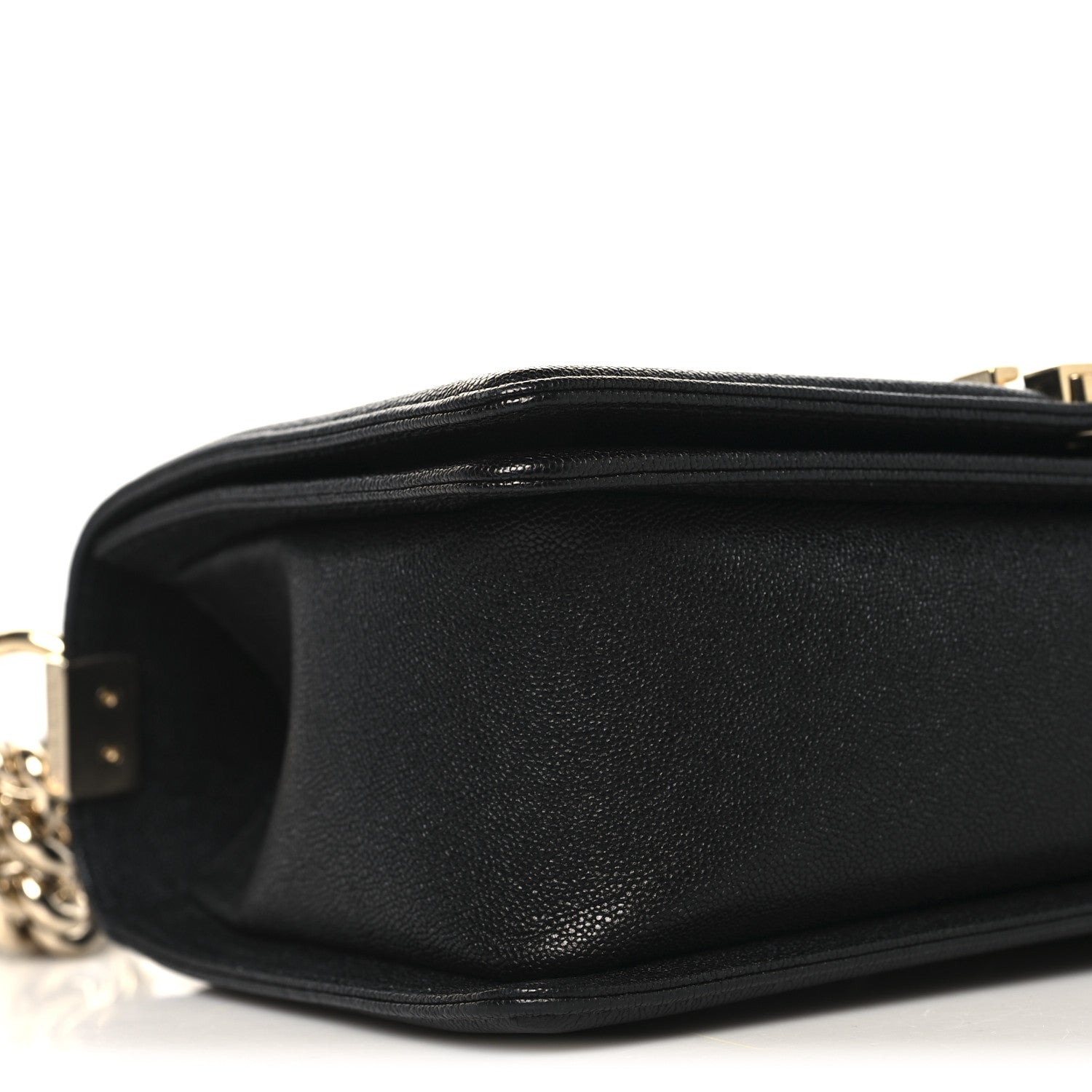 Chanel Caviar Chevron Quilted Medium Boy Flap Black