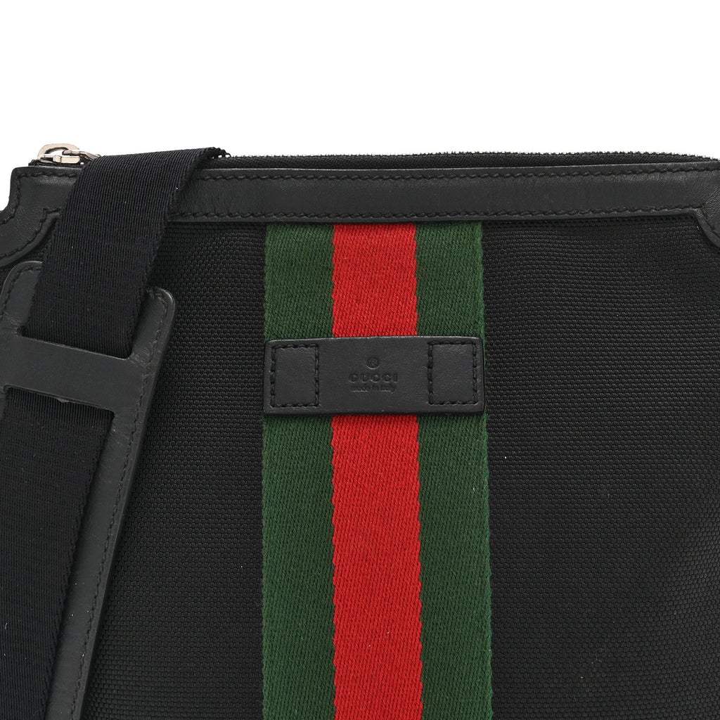 Gucci Canvas Web Messenger Bag Black