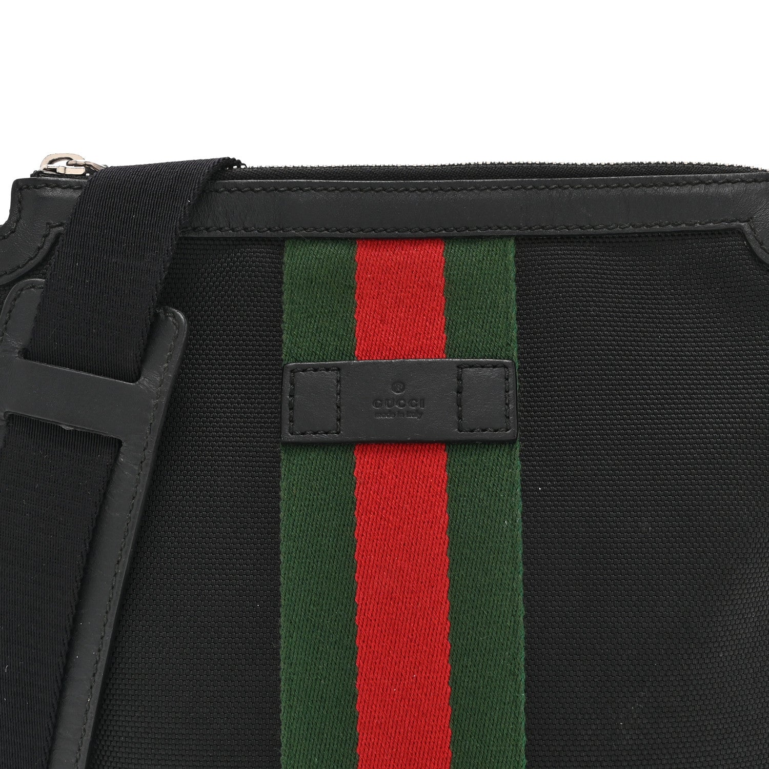 Gucci Canvas Web Messenger Bag Black