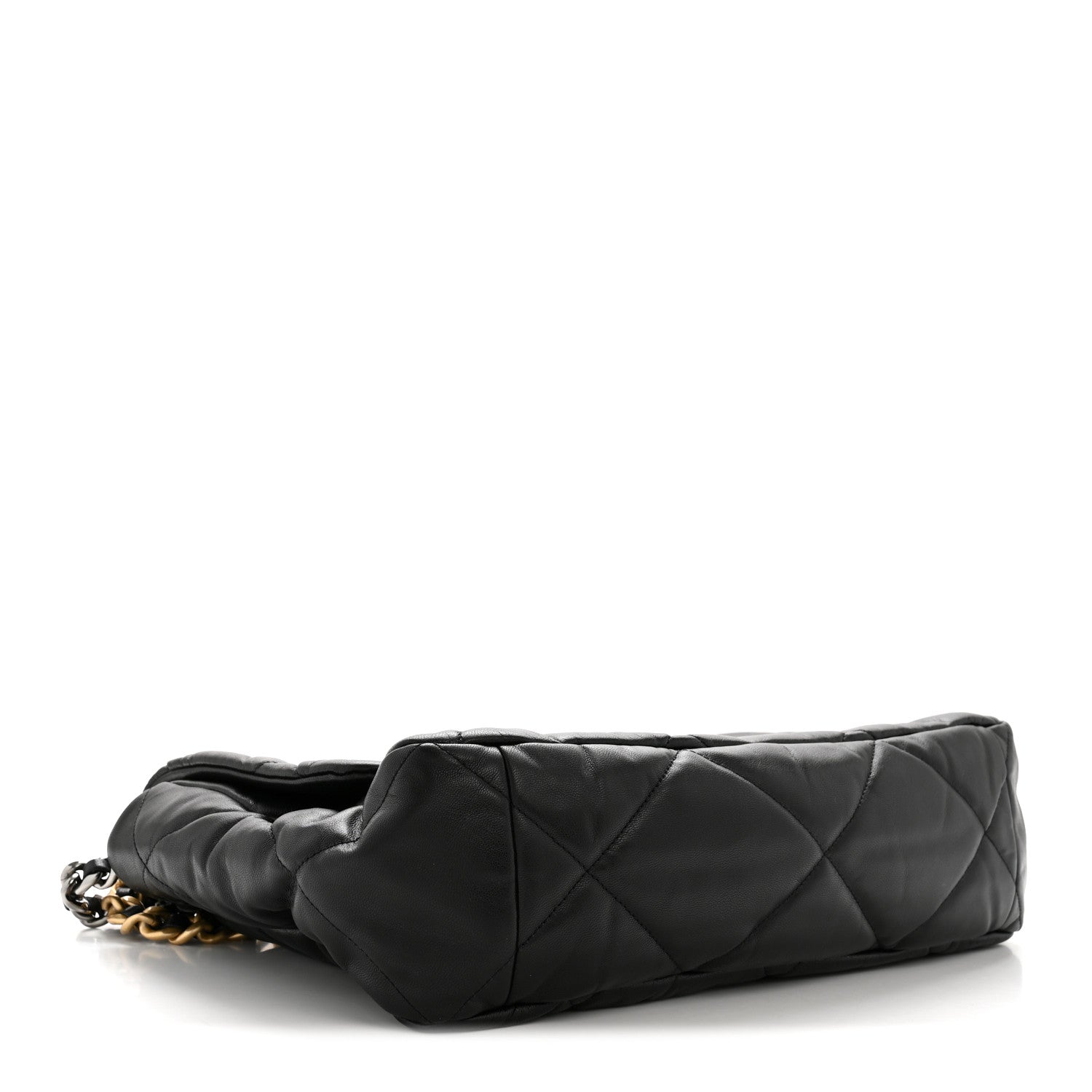 Chanel Goatskin Quilted Maxi Chanel 19 Flap Black