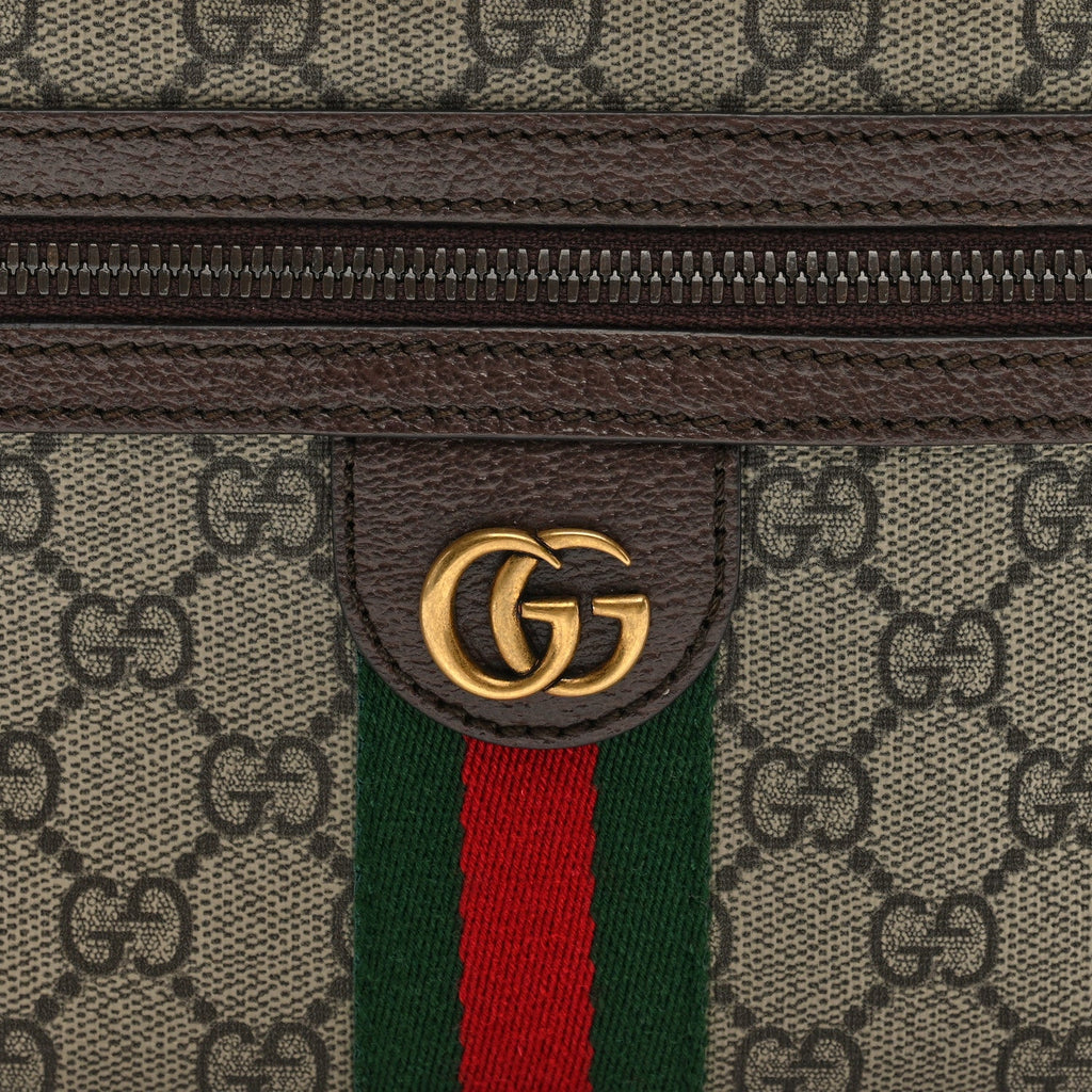 Gucci Soft GG Supreme Monogram Medium Ophidia Belt Bag Dark Brown