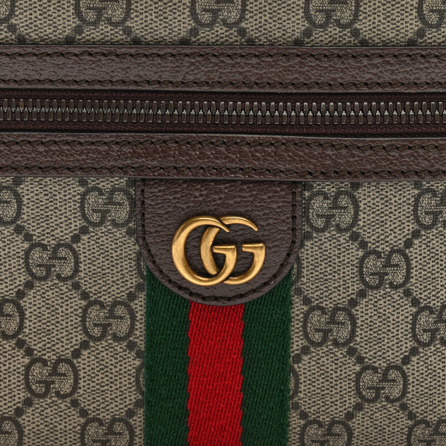 Gucci Soft GG Supreme Monogram Medium Ophidia Belt Bag Dark Brown