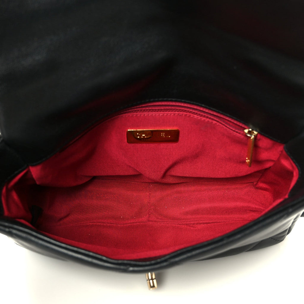 Chanel Lambskin Quilted Medium Chanel 19 Flap Black