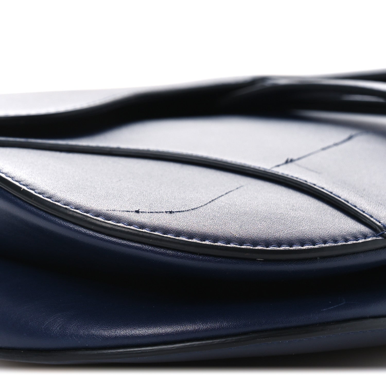 Christian Dior Calfskin Saddle Bag Blue
