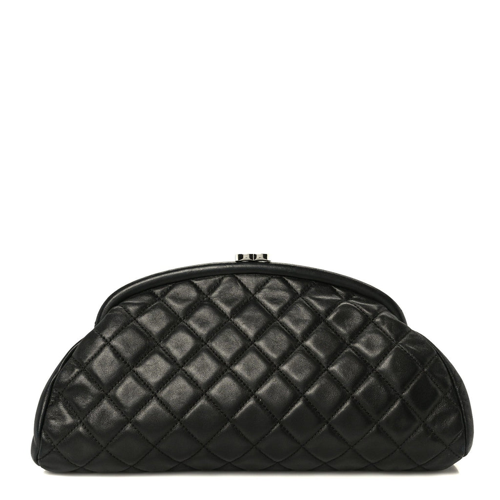 Chanel Lambskin Quilted Timeless Clutch Black