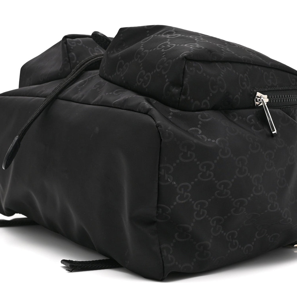 Gucci Nylon Monogram Small Single Buckle Backpack Black