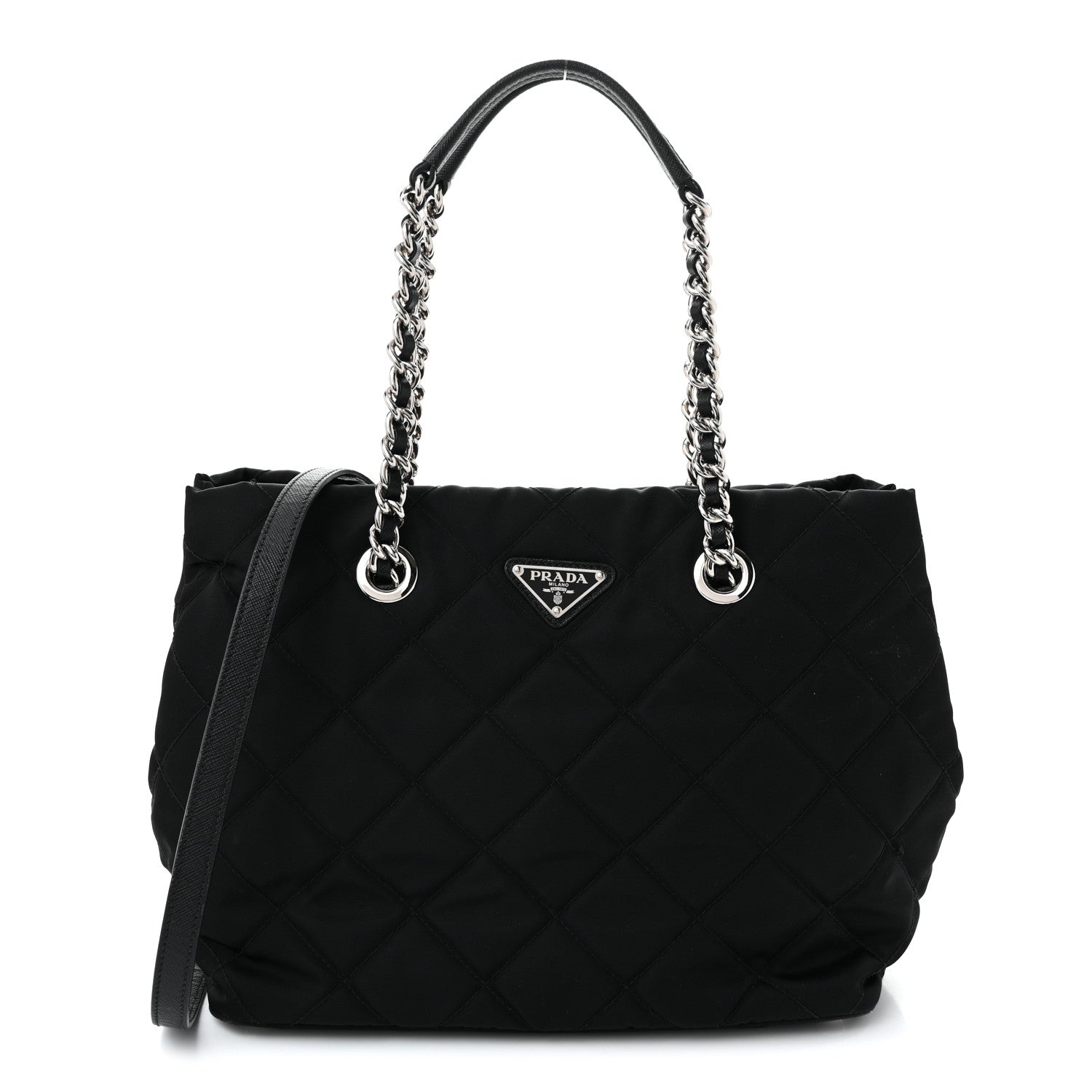 Prada Nylon Tessuto Impuntu Quilted Tote Black