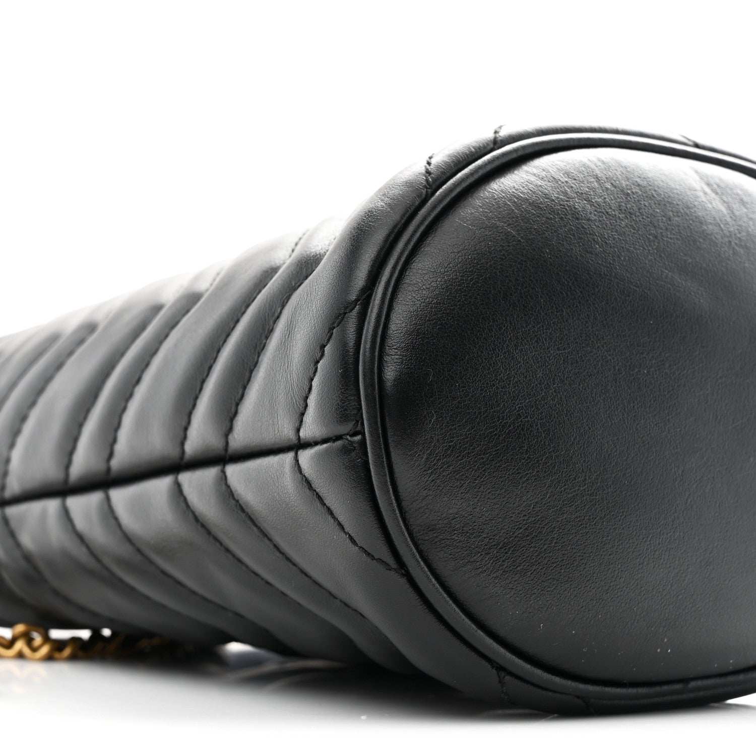 Gucci Calfskin Matelasse Mini GG Marmont 2.0 Bucket Bag Black