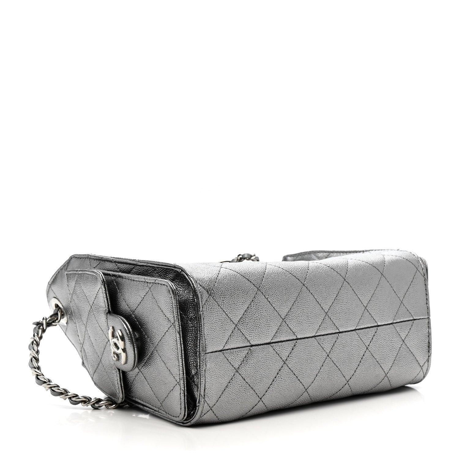 Chanel Metallic Caviar Quilted Mini Chanel 25 Handbag Anthracite