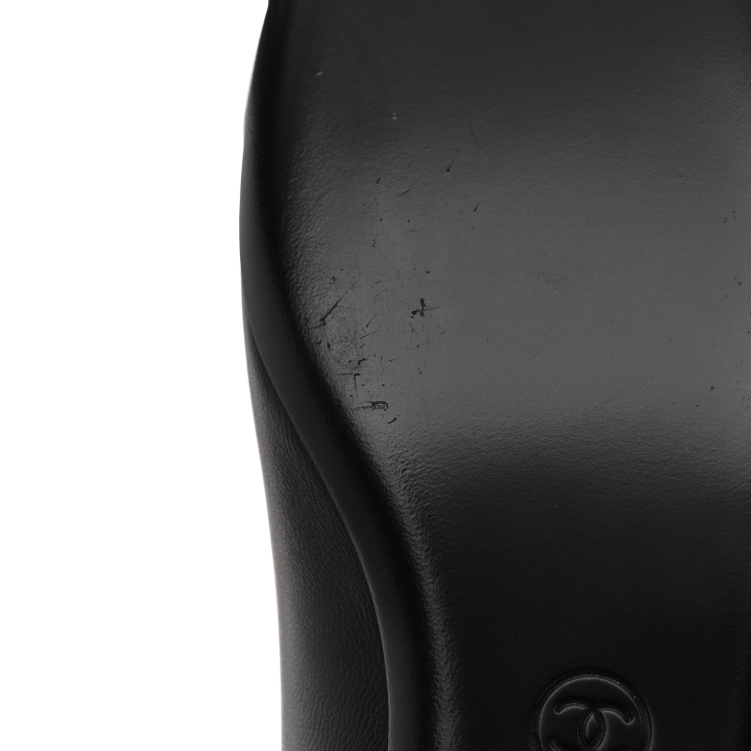 Lambskin Patent Cap Toe Chain Around Ballerina Flats 38.5 Black