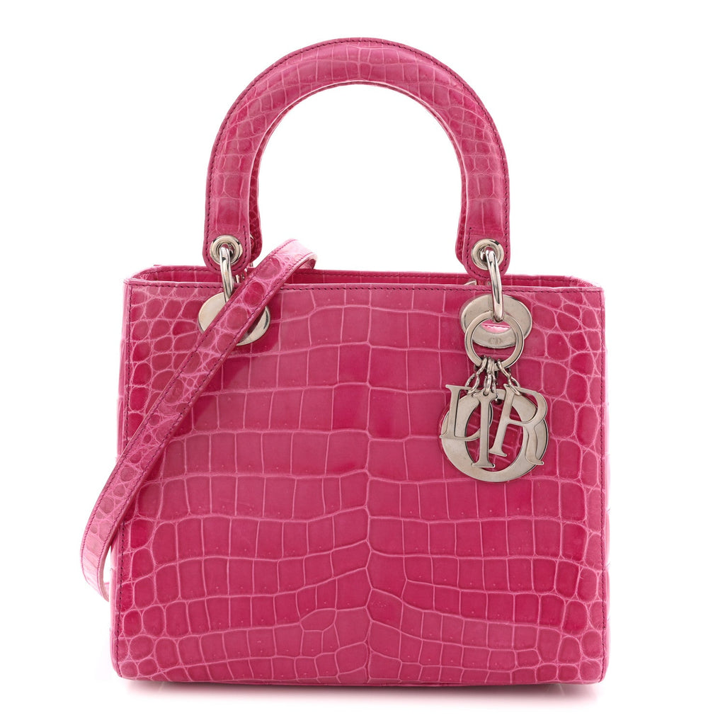 Christian Dior Alligator Medium Lady Dior Pink