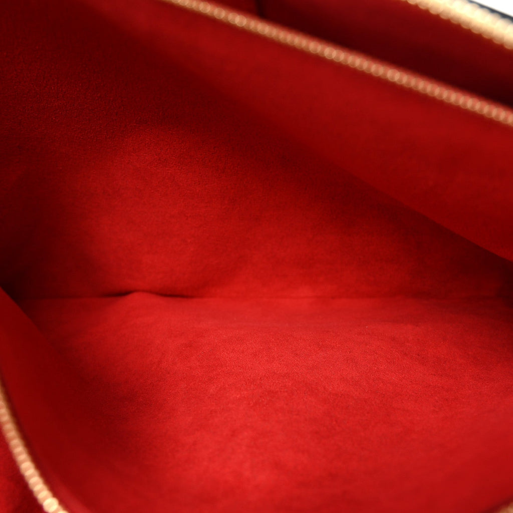 Louis Vuitton Patent Embossed Monogram Lambskin Coussin MM Black Red