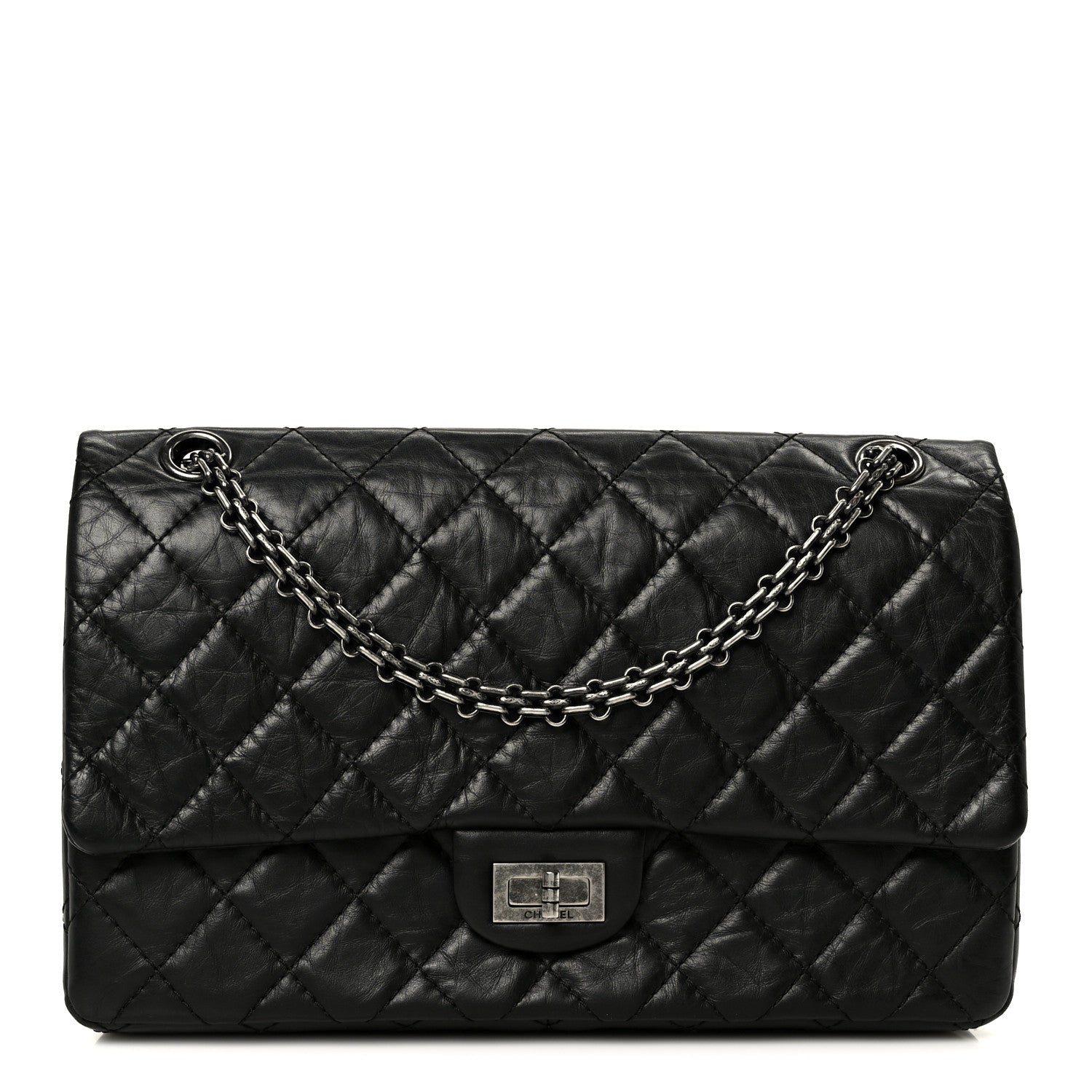 Chanel Aged Calfskin Quilted 2.55 Reissue 226 Flap Black