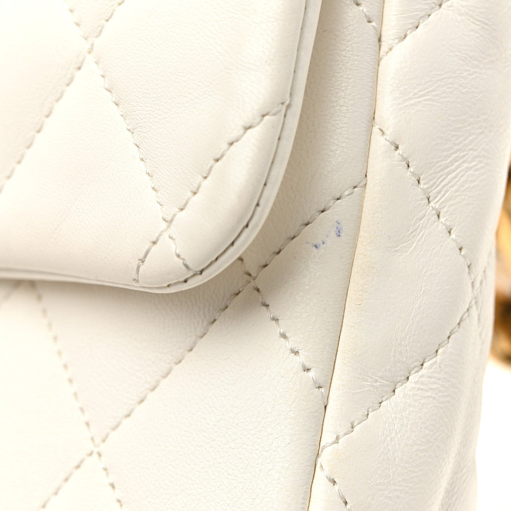 Chanel Lambskin Quilted Small CC Funky Town Flap White