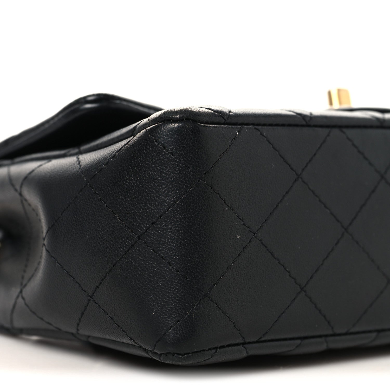 Chanel Lambskin Quilted Mini Rectangular Flap Black