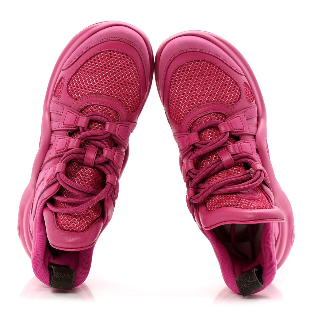 Louis Vuitton Calfskin Technical Nylon LV Archlight Sneakers 37 Rose Pop