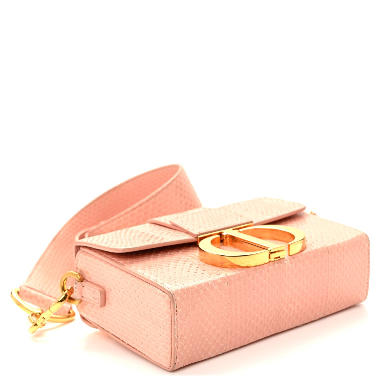 Christian Dior Snakeskin 30 Montaigne Box Bag Rose Clair