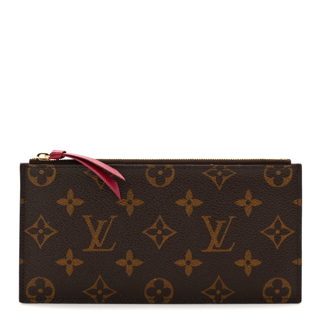 Louis Vuitton Monogram Felicie Chain Wallet Zippered Insert Fuchsia