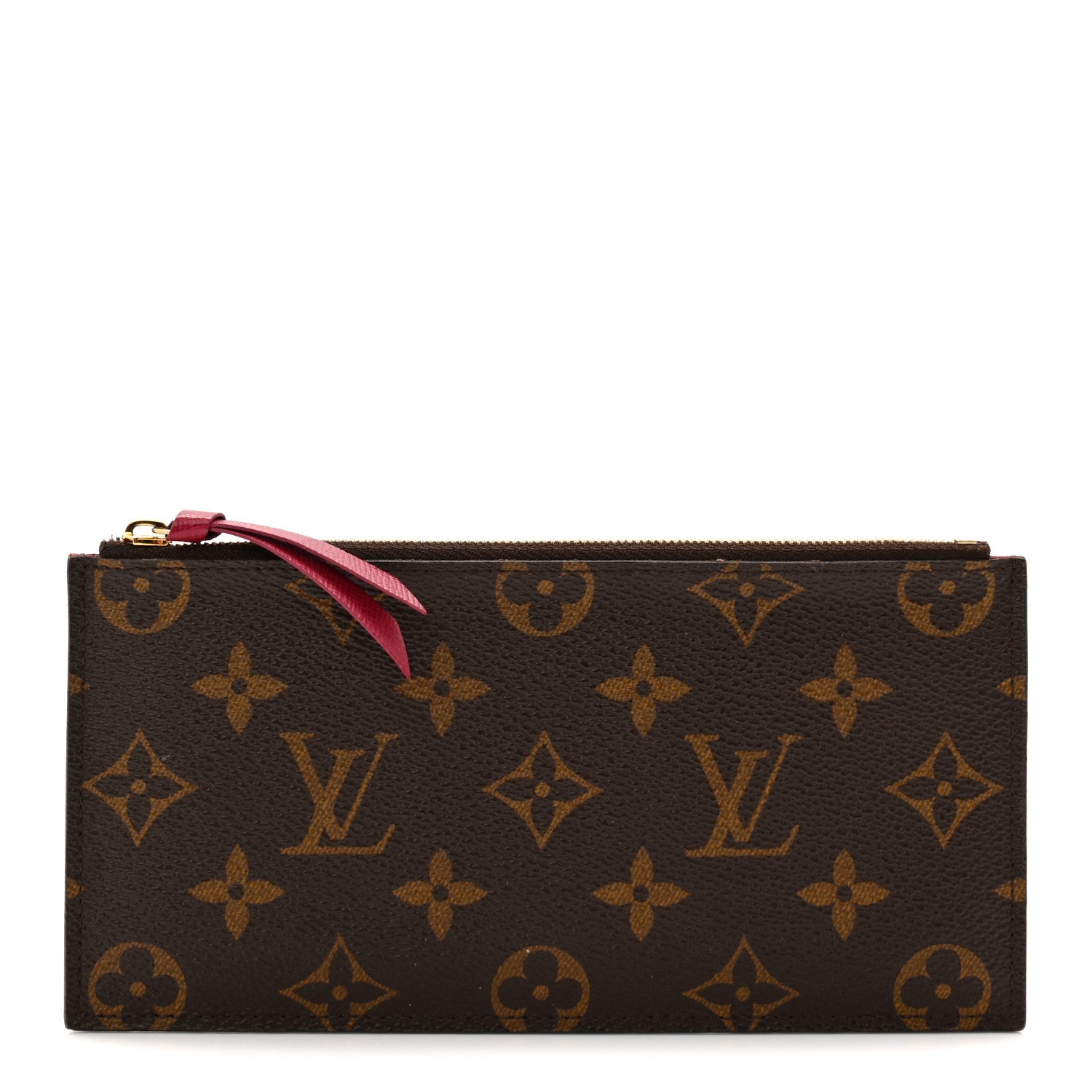Louis Vuitton Monogram Felicie Chain Wallet Zippered Insert Fuchsia