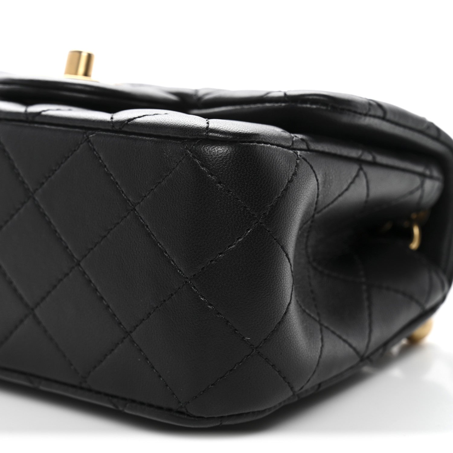 Chanel Lambskin Quilted Mini Pearl Crush Flap Black