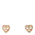 Pearl Crystal CC Heart Earrings Gold Multicolor