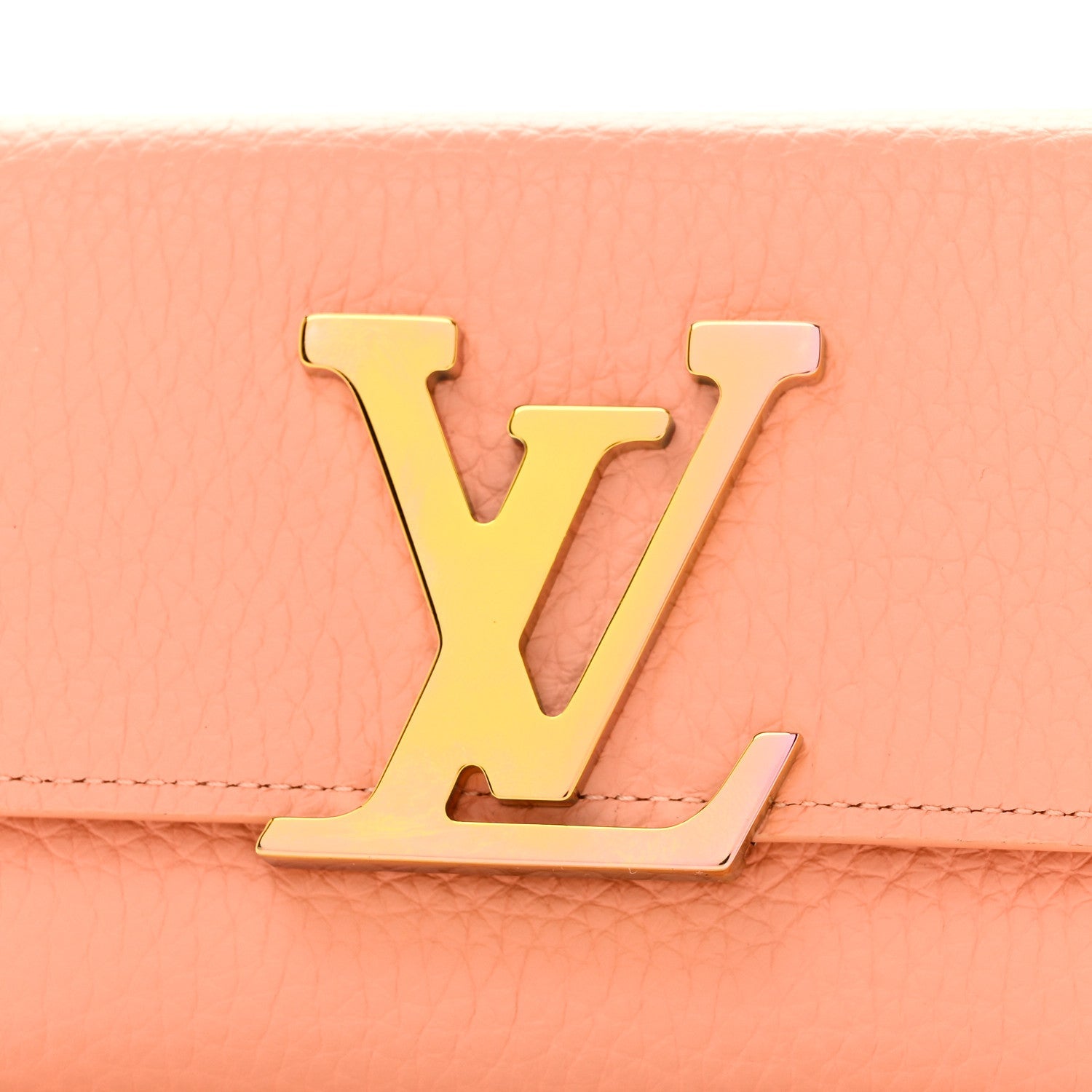 Louis Vuitton Taurillon Capucines Compact Maxi Wallet Apricot Orange