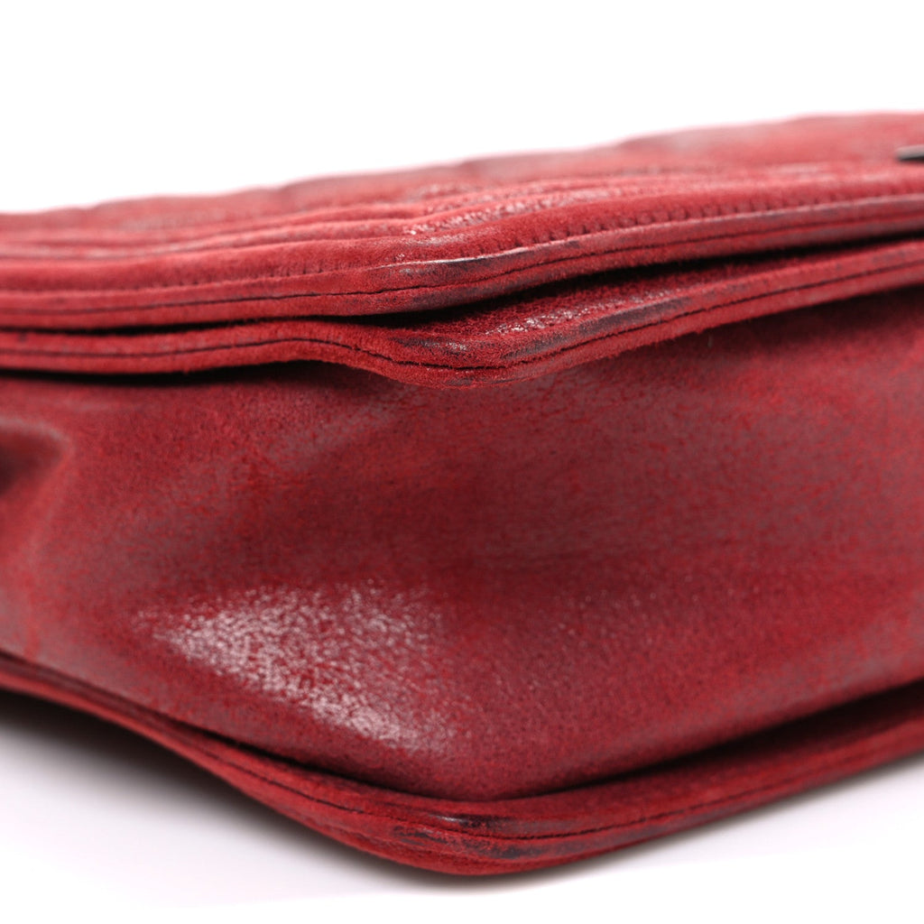 Chanel Nubuck Chesterfield Quilted Large Celtic Boy Flap Red