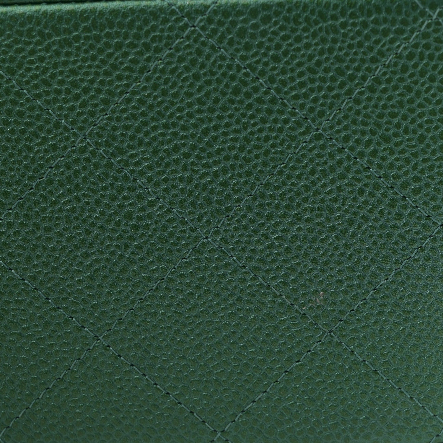 Chanel Metallic Caviar Quilted Jumbo Double Flap Green