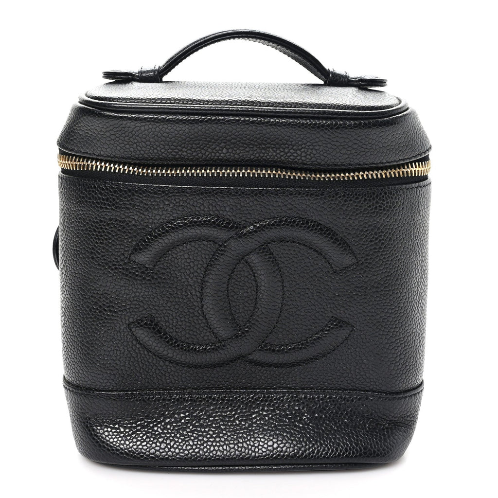Chanel Caviar Vanity Cosmetic Case Black