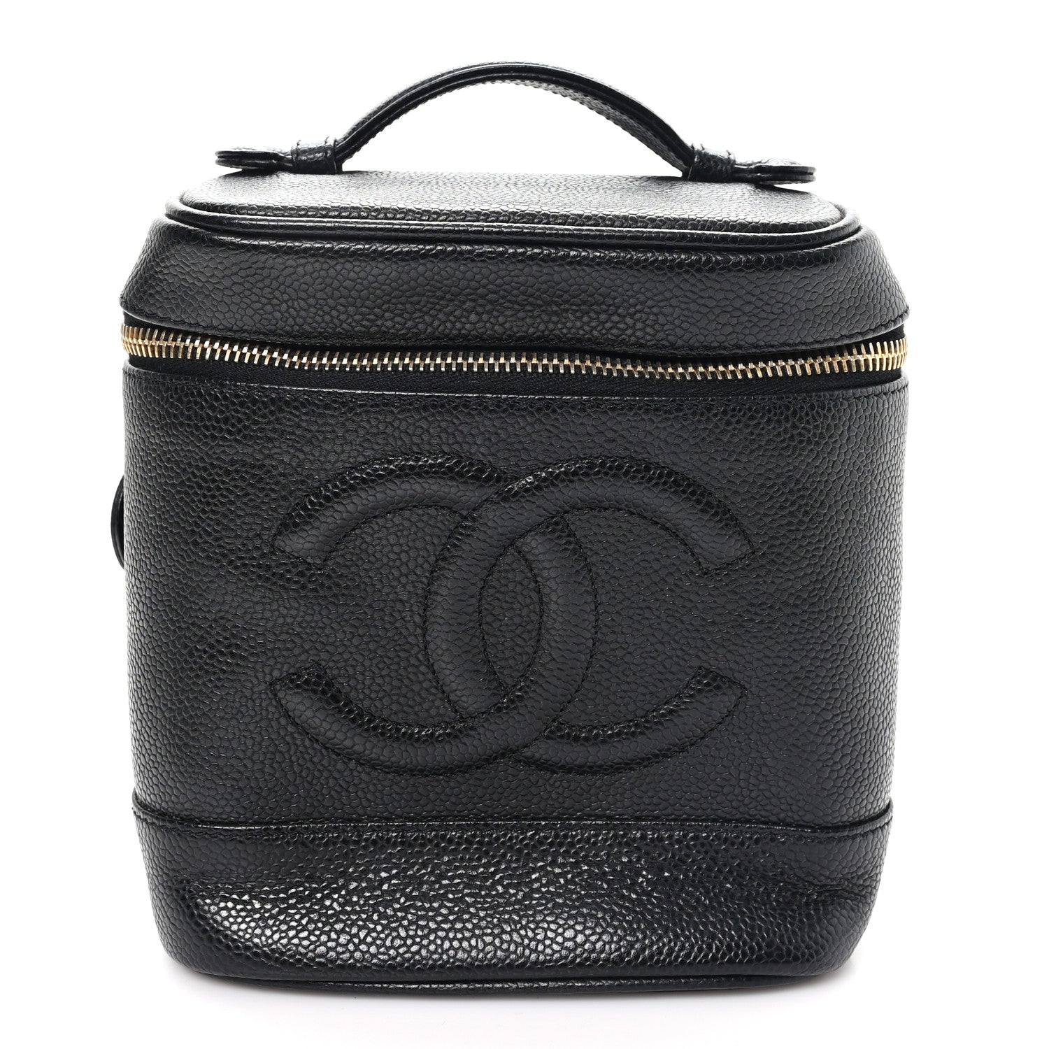 Chanel Caviar Vanity Cosmetic Case Black