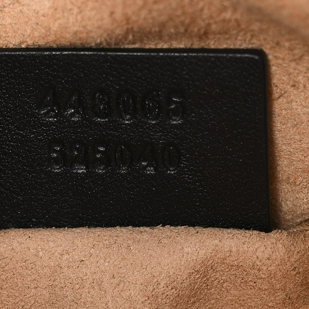 Gucci Calfskin Matelasse Mini GG Marmont Chain Shoulder Bag Black