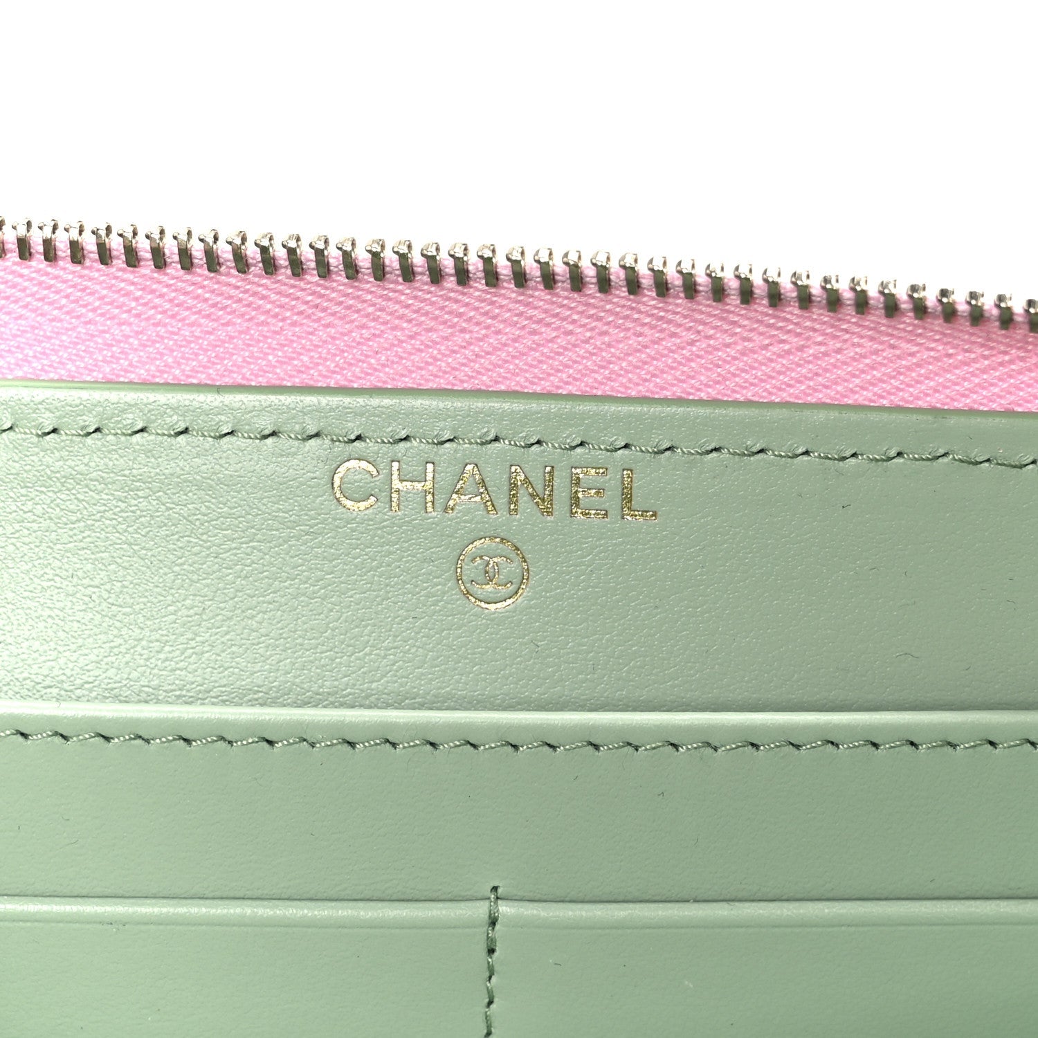 Caviar Quilted Perforated CC Long Zipped Wallet Pink